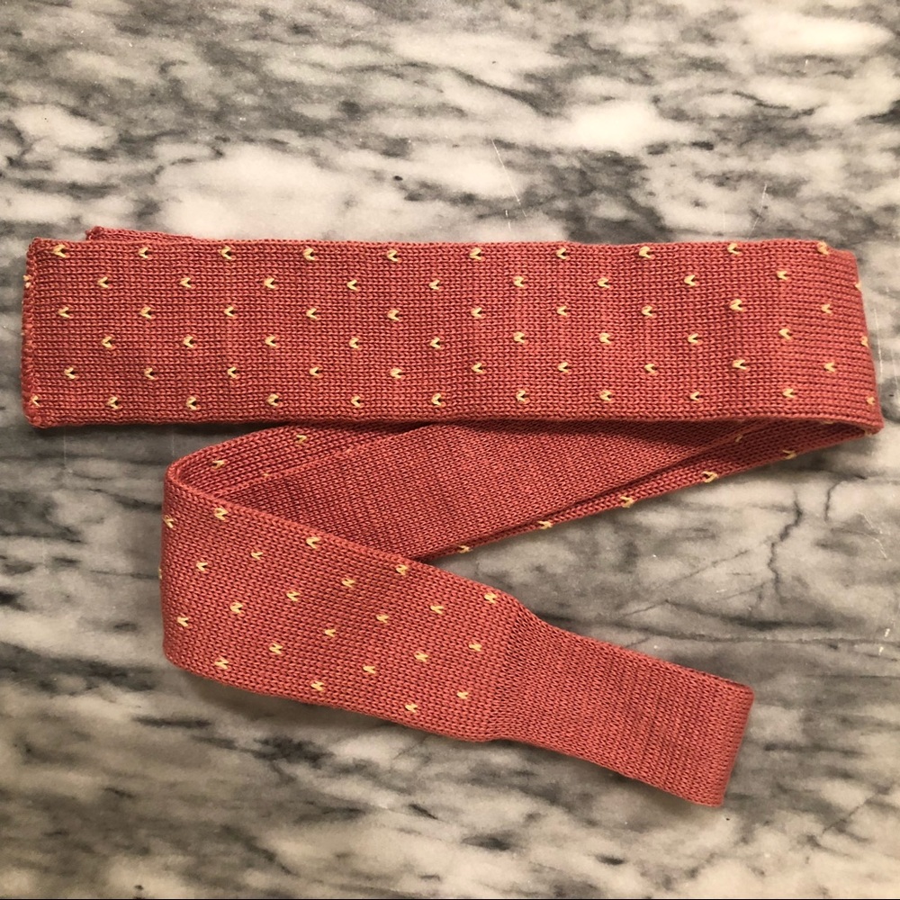 Vintage Pink Knit Tie by Rooster
